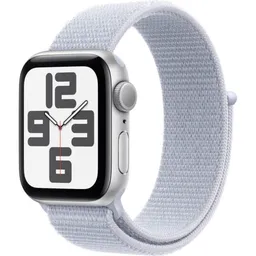 Apple Watch SE (2024) GPS 40mm MXEE3 Silver Aluminium Case, Blue Cloud Sport Loop