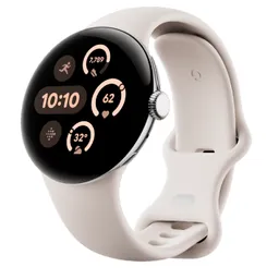 Google Pixel Watch 3 45mm LTE Polished Silver Aluminum Case Porcelain Band