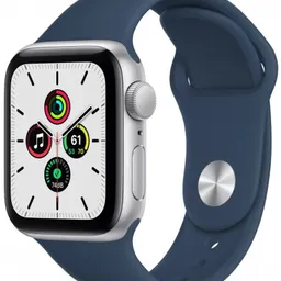 Apple Watch SE GPS 40mm MKNY3 Silver Aluminium Case with Abyss Blue Sport Band