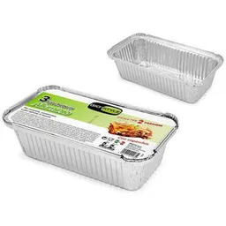 Formă de copt GioStyle 51543 Формы алюминиевые 3шт,21x15x5cm,60µm,крышка,2порции