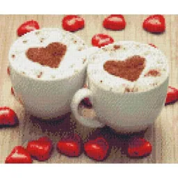 Tablou pe numere Strateg HX052 Алмазная мозайка Кофе для влюблённых 30x40