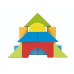 Set de construcție Tooky Toy 40672 figuri geometrice din lemn TL386
