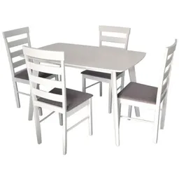 Set masă și scaune Evelin di Costacurta стол Cooper White + 4 стула Gloria White/Grey