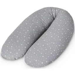 Pernă pentru gravide și mame care alăptează Ceba Baby W-741-000-739 Physio Multi Jersey Grey Stars, 190 cm