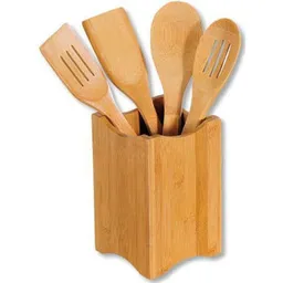 Tacămuri Kesper 81101 Set spatule cu suport din bambus