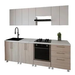 Mobilă pentru bucatarie Smartex (30147) K4 240сm Alb+Stejar Deschis