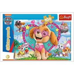 Puzzle Trefl 14818 Puzzles - 100 Glitter - In the glow of Skye / Viacom Paw Patrol