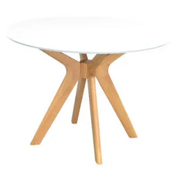 Costacurta Raffles Round White/Bella beech 1066x1066x750