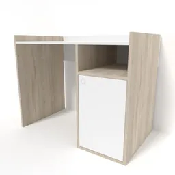 Masă de birou Smartex (10911) Tab Classic 110cm Alb+Stejar Deschis