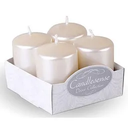 Lumânare Promstore 45392 Zniczplast Набор свечей пеньковых Decor 4шт, 6x4cm, 8ч, металик перлам