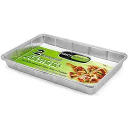 Formă de copt GioStyle 51552 Формы алюминиевые для пиццы, 350µm, 2шт,32.5x20x3cm