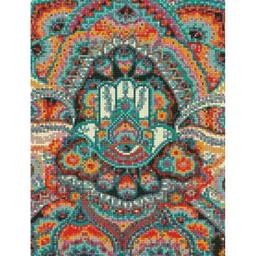 Tablou pe numere Strateg HX013 Алмазная мозайка Рука Фатимы и мандала 30x40