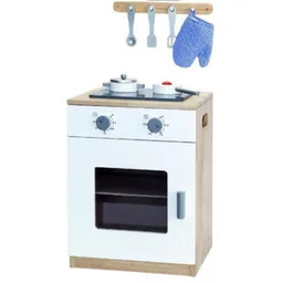 Bucătărie și veselă de jucărie Viga 50762 Aragaz din lemn cu accesorii