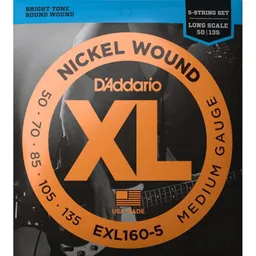 Coarda pentru instrument muzical D’Addario EXL160-5  Сorzi chitara bass