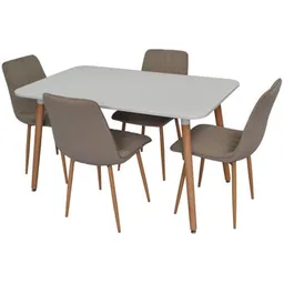 Set masă și scaune Evelin di Costacurta стол DT-405-1WO + 4 стула XR-154WO Light Beige8 (velur)