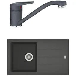 Chiuvetă bucătărie cu bateria Franke 114.0660.642 BFG 611-78 + Novara Plus Negru