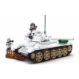 Set de construcție Sluban B0978 Army (Battle of Budapest) - T-34/85 Medium Tank White