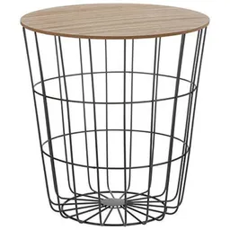 Măsuţă cafea H&S 51027 Masa D39cm H41cm metalica cu blat MDF