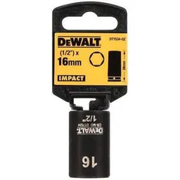 Set de tubulare, bite, duze DeWalt Cap hexagonal impact DT7534 (Scurte) 16mm 1/2