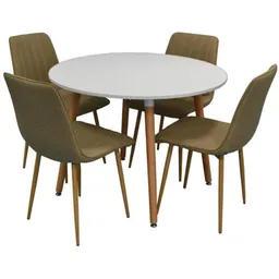 Set masă și scaune Evelin di Costacurta стол DT-402-1 + 4 стула XR-154WO Beige9 (rogojca) (3537)