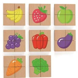 Puzzle Viga 32 Magentc Puzzle Block- Fruits (50700)