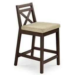 Scaun de bar Halmar Borys Low ciemny orzech / tap. Vila 2