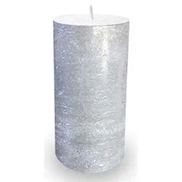 Lumânare Promstore 46121 Zniczplast Свеча пеньковая Decor 14x7cm, 60час, Hand made, серебро