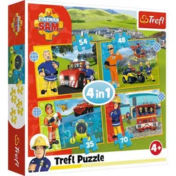Puzzle Trefl R25E / 1/16 (34387) 4  în 1 Curajosul pompier Sam