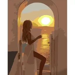 Tablou pe numere Strateg R 8 /20 (DY381)(47739) Apus de soare оn Grecia, 40x50 cm