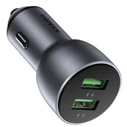 Încărcător pentru automobil Ugreen 10144 2*USB-A Aluminum 3A 36W, Grey