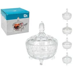 Container alimentare Excellent Houseware 17050 Конфетница Ripple 200ml D10x12.5cm, стекло