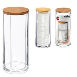 Cutie depozitare 5five 50114 Органайзер для ватных дисков Selena Bamb D7x17.8cm