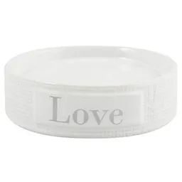 Săpunieră MSV 52164 LOVE, alba, ceramica