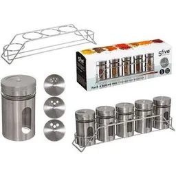 Container alimentare 5five 50239 Набор банок для специй 5ед,+подставка 28.5cm, металл