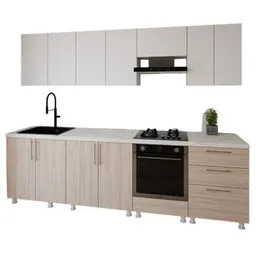 Mobilă pentru bucatarie Smartex (30159) K4 280сm Alb+Stejar Deschis