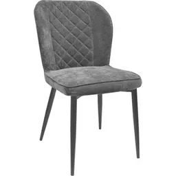 Scaun Deco Tusk Catifea Grey + Black Legs