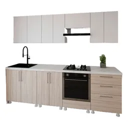 Mobilă pentru bucatarie Smartex (30153) K4 260сm Alb+Stejar Deschis