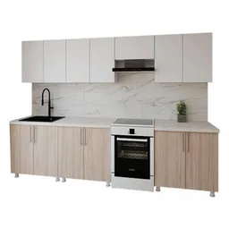 Mobilă pentru bucatarie Smartex (30081) K2 300сm Alb+Stejar Deschis