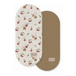Lenjerie de pat pentru copii Albero Mio Простынь в коляску 2-pack CP5 Cherry fun 80x35 cm