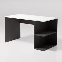 Masă de birou Smartex (10204) Comp 130cm Alb+Negru