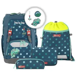 Rucsac pentru copii Step by Step 129997 Tropical Chameleon GRADE 5-Piece Set