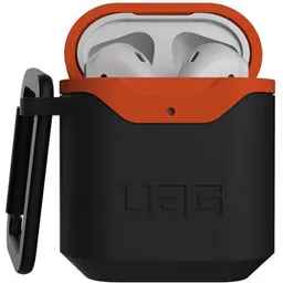 Husă pentru căști UAG 10242F114097, for Apple Airpods Std. Issue Hard Case 001 (V2), Black/Orange