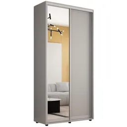 Dulap Mobildor-Lux Compact uși glisante Oglindă + PAL (100x45x220H cm) Grey