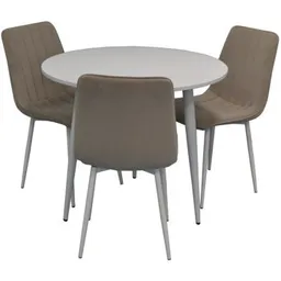 Set masă și scaune Evelin di Costacurta стол DT-404-5 + 3 стула XR-154Wh Light Beige8 (velur) (3548)