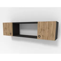 Raft decorativ Smartex (13404) RD6 Negru+Stejar inchis