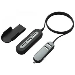Hama "2+3 Power Extension" USB Car Charger, 10A, 2 m, black 136666