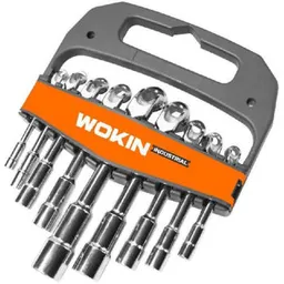 Set de unelte de mână Wokin 9 chei tubulare cu cot tip L 7-19 mm (152609)
