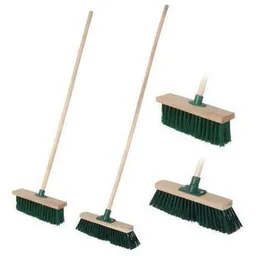 Mop și perie Promstore 31078 Щетка-метла c жесткой щетиной 40cm, ручка деревянная 120cm