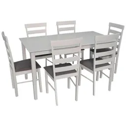 Set masă și scaune Evelin di Costacurta стол Sanflower White + 6 стульев Gloria White/Grey