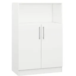 Dulap de birou Mobildor-Lux Consolă Practik semi-deschisă cu polițe (80x40x120H cm) White